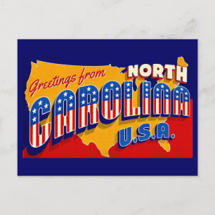 Patriotiskt hälsningkort från North Carolina Vykort