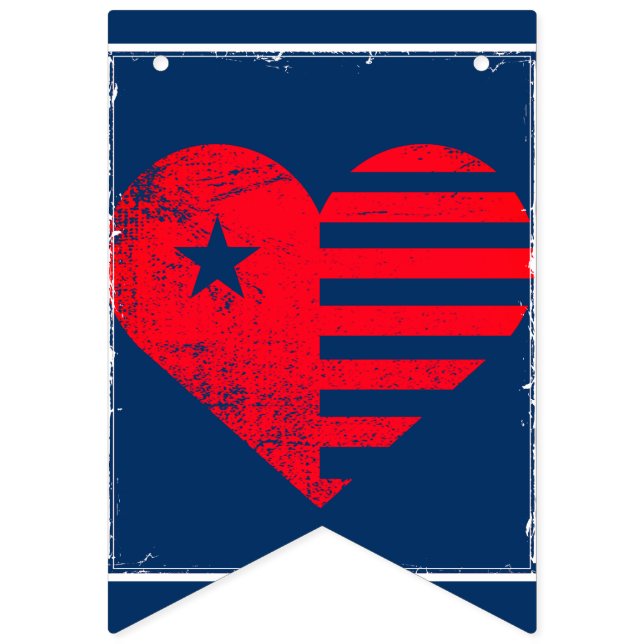 Patriotiskt hjärta fana banner vimplar (Första flaggan)