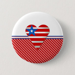 Patriotiskt hjärta knapp