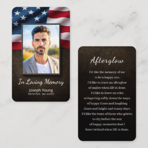 Patriotiskt i Loving Memory Funeral Memory Card Visitkort
