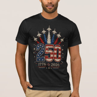 Patriotiskt jaktplan 250-årsjubileum USA-grafik T Shirt