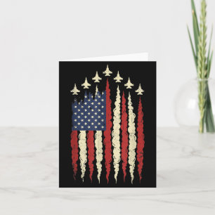 Patriotiskt Jaktplan Usa Flagga 4:e Juli Män Kort