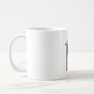 Patriotiskt jaktplansflagg vintaengravyrdesign kaffemugg