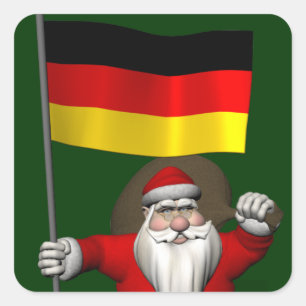 Patriotiskt Jultomten med tecken på Tysklant Fyrkantigt Klistermärke