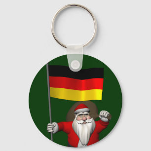 Patriotiskt Jultomten med tecken på Tysklant Nyckelring