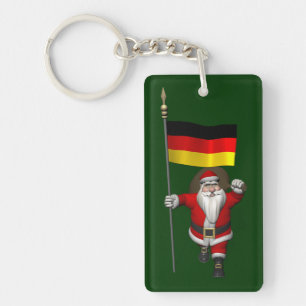 Patriotiskt Jultomten med tecken på Tysklant Nyckelring