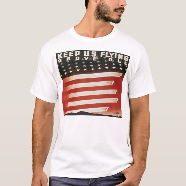 Patriotiskt konstverk för vintage - t shirt (Framsida)