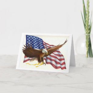 Patriotiskt kort för örnflaggahälsning