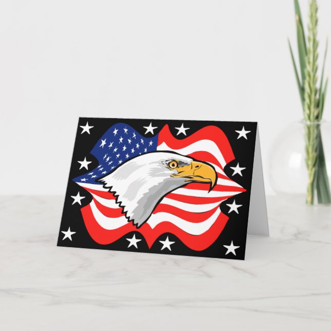 Patriotiskt kort för örnflaggahälsning (Framsida)