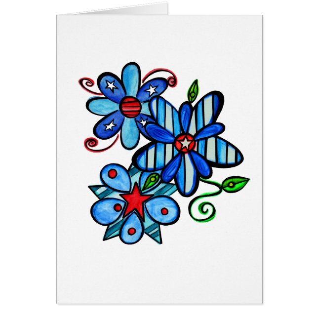 Patriotiskt kort - tom insida. SandiPants.com (Framsidan)