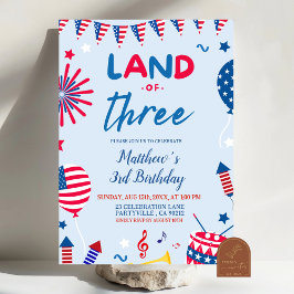 Patriotiskt land för inbjudan till tre födelsedaga