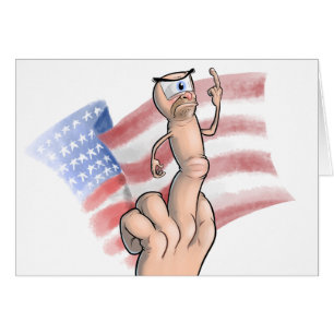 Patriotiskt långfinger hälsningskort