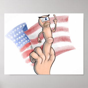Patriotiskt långfinger poster