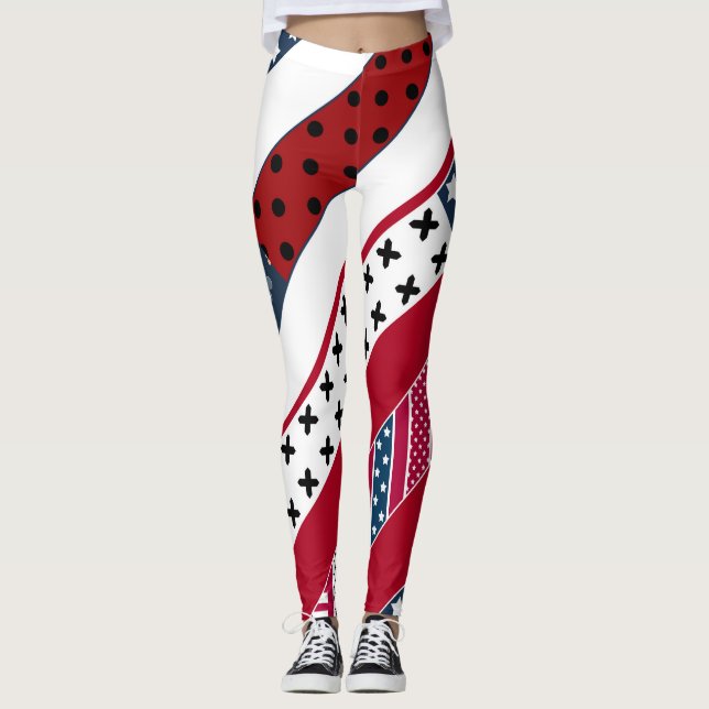 Patriotiskt, lapptäcke leggings (Framsida)