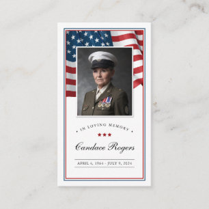Patriotiskt minneskort bönekort visitkort