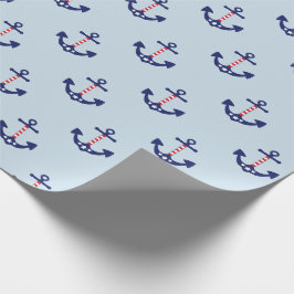 Patriotiskt nautiskt ankrar mönster presentpapper