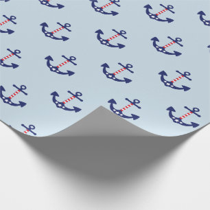 Patriotiskt nautiskt ankrar mönster presentpapper