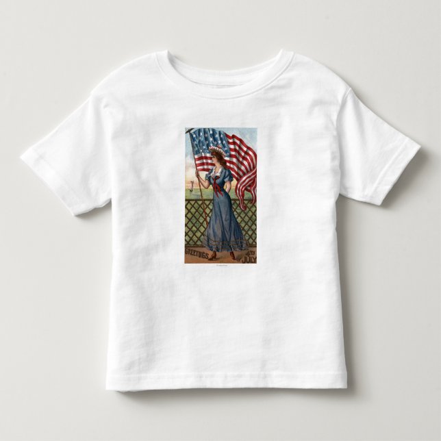 Patriotiskt nedtryckt kvinna tröja (Framsida)