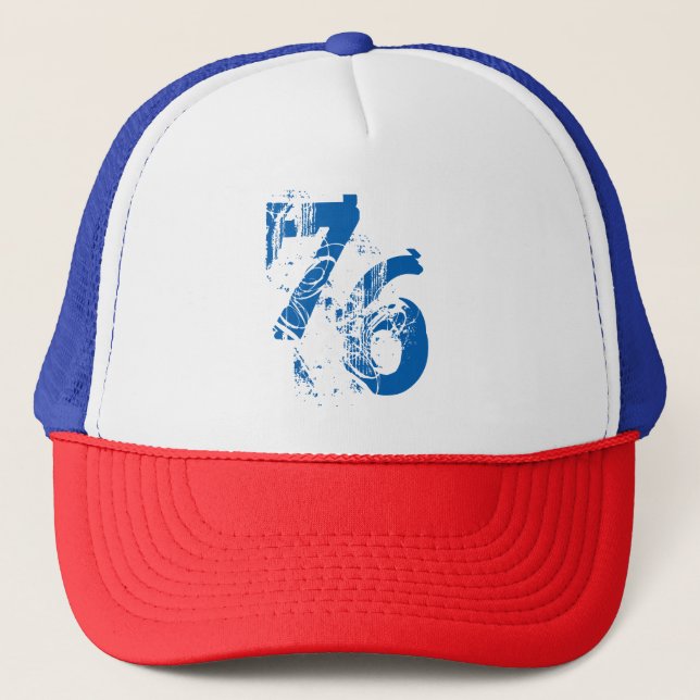 patriotiskt nummer - 76 rött vitt blått USA Keps (Framsida)