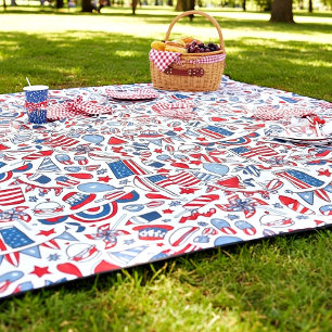 Patriotiskt picknicksmönster fleecefilt