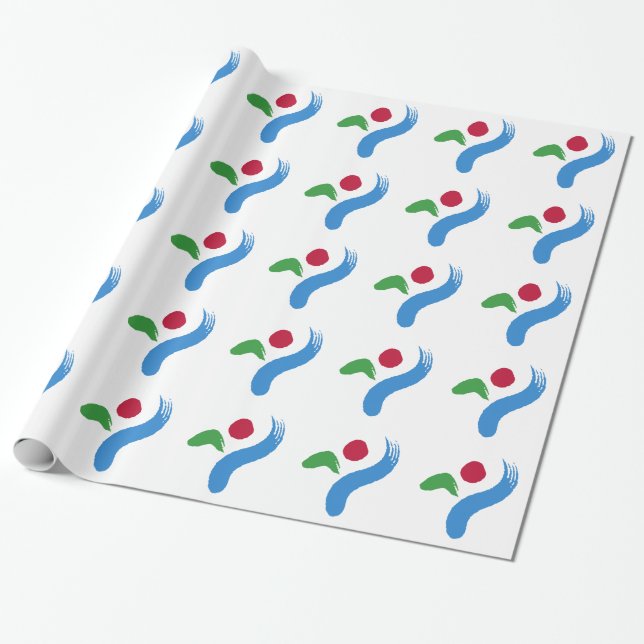 Patriotiskt presentpapper med Seouls flagga (Utrullad)