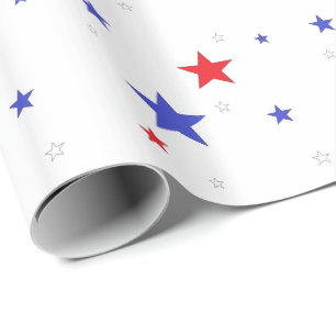 Patriotiskt presentpapper med stjärnor rött vitt b
