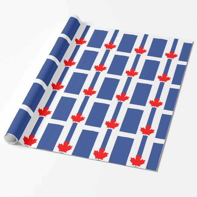 Patriotiskt presentpapper med Torontos flagga (Utrullad)