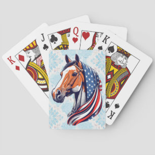 Patriotiskt Pride: Kvarthäst med amerikansk Flagga Casinokort