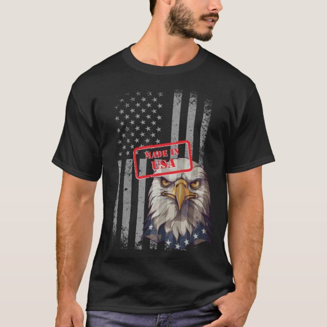 Patriotiskt Pride: "Made in USA" T Shirt (Framsida)