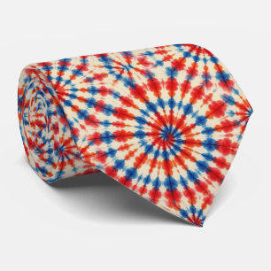 Patriotiskt Psykedeliskt Tie-Dye Mönster Slips