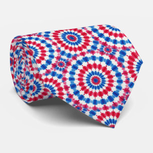 Patriotiskt Psykedeliskt Tie-Dye Mönster Slips