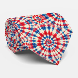Patriotiskt Psykedeliskt Tie-Dye Mönster Slips