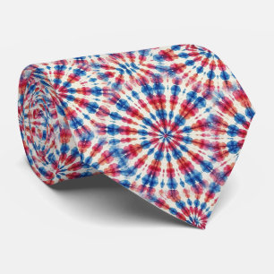 Patriotiskt Psykedeliskt Tie-Dye Mönster Slips