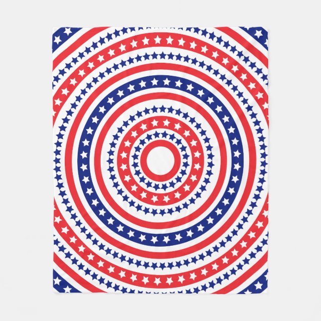 Patriotiskt ringmönster fleecefilt (Framsidan)