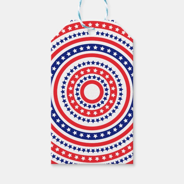 Patriotiskt ringmönster presentetikett (Framsidan)