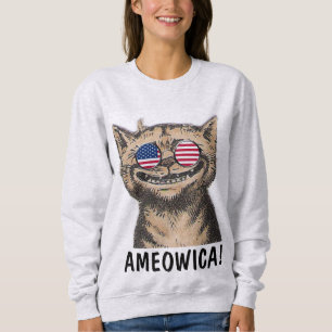 Patriotiskt roligt Cat T-shirts, AMEOWICA! T Shirt