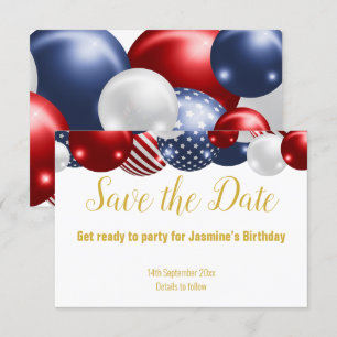PATRIOTISKT RÖTT BLÅTT VITT Spara DATUM RSVP OSA Kort