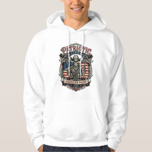 Patriotiskt skelett cowboy mörkt patriotiskt skele hoodie