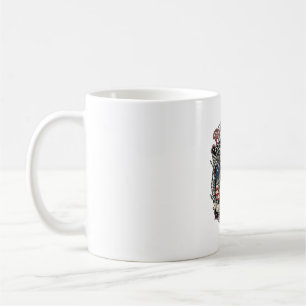 Patriotiskt skelett cowboy mörkt patriotiskt skele kaffemugg