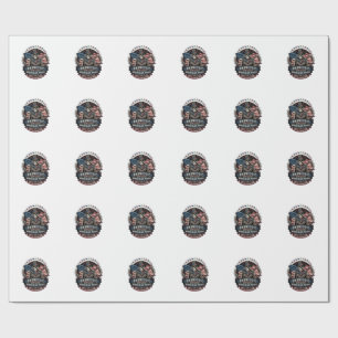 Patriotiskt skelett cowboy mörkt patriotiskt skele presentpapper