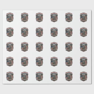 Patriotiskt skelett cowboy mörkt patriotiskt skele presentpapper