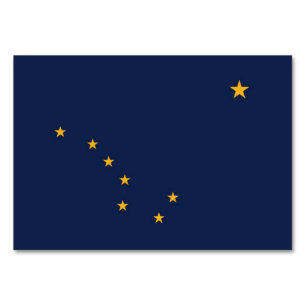 Patriotiskt, speciellt bord-kort med Flagga Alaska Bordsnummer