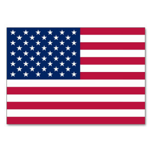 Patriotiskt, speciellt bord-kort med Flagga av USA Bordsnummer