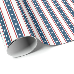 Patriotiskt stars och stripesmönster för amerika presentpapper