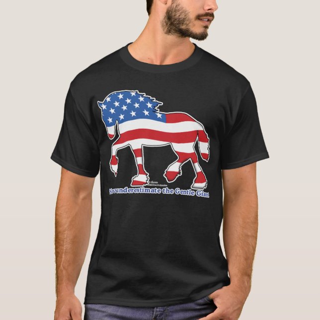 Patriotiskt stilla jätten formulerar hästen t shirt (Framsida)