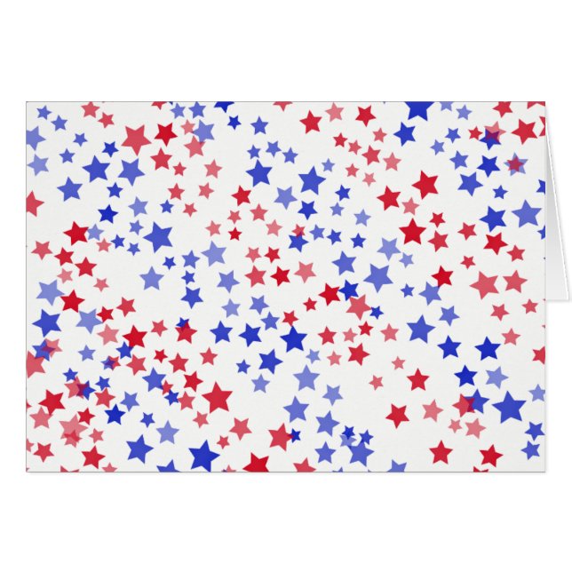 Patriotiskt stjärnahälsningkort hälsningskort (Framsidan Horizontal)