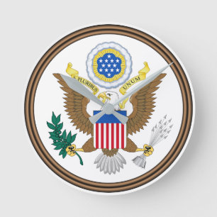 Patriotiskt Storsigill för Amerikas förenta stater Rund Klocka