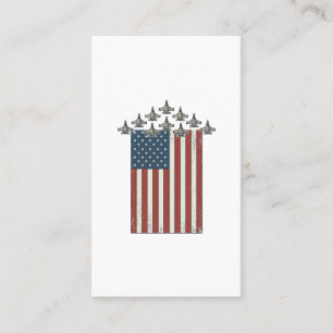Patriotiskt stridsflygplansflagg vintage-gravyrdes visitkort