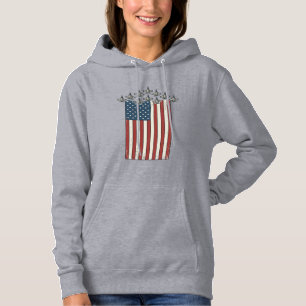 Patriotiskt stridsflygplansflagg vintaGravyr Desig T Shirt