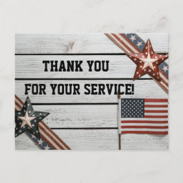 Patriotiskt tack för din tjänst vykort